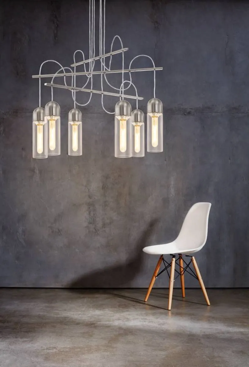 Eglo Zacharo Hanglamp E27 - 6 Lichtpunten - Grijs