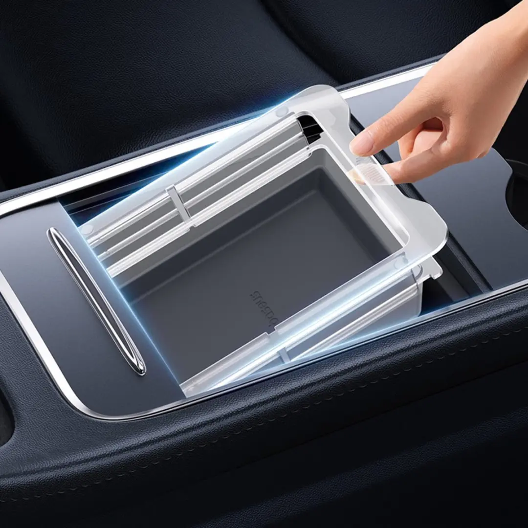 Baseus T-Space Serie Tesla Model 3/Y Siliconen Organizer - Grijs