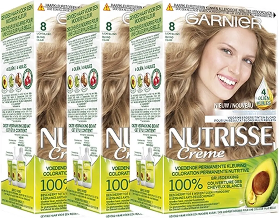 Garnier Nutrisse Crème Haarverf 80 Natuurlijk Lichtblond - 3 Stuks - afbeelding 4 van 6