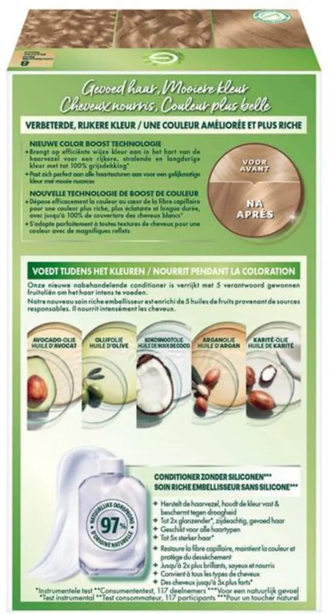 Garnier Nutrisse Crème Haarverf 80 Natuurlijk Lichtblond - 3 Stuks - afbeelding 6 van 6
