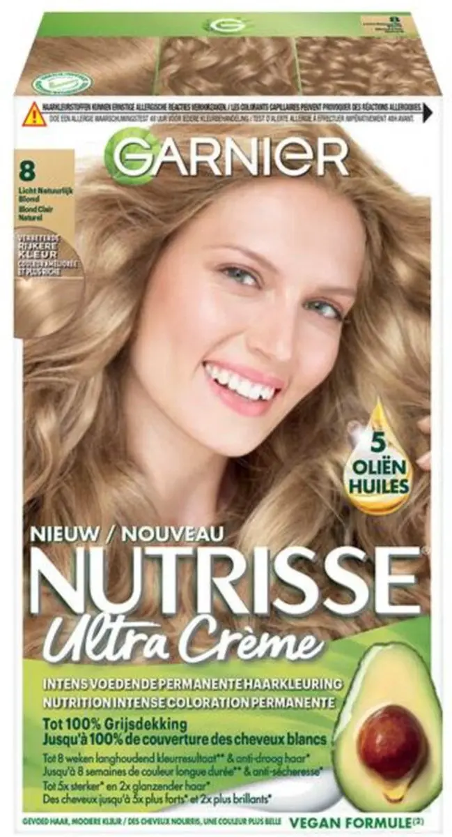 Garnier Nutrisse Crème Haarverf 80 Natuurlijk Lichtblond - 3 Stuks - afbeelding 2 van 6