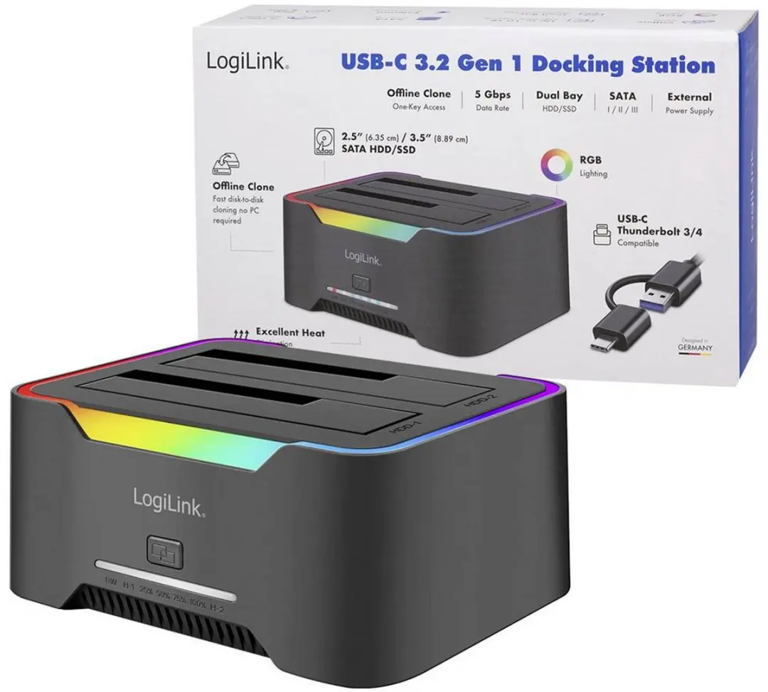 Logilink QP0036 USB-C Dockingstation - Zwart