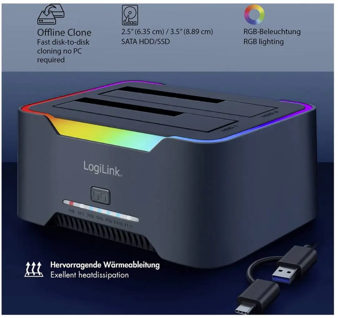 Logilink QP0036 USB-C Dockingstation - Zwart