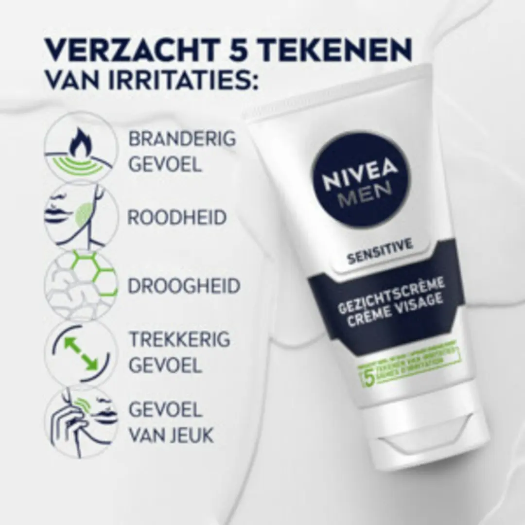 NIVEA Men Gezichtscrème Sensitive 75ml - 6 Stuks