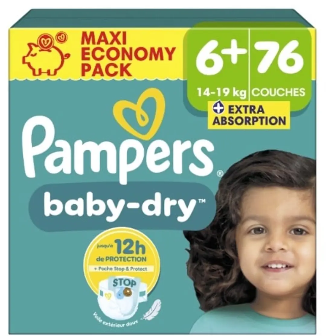 Pampers Baby Dry Maat 6+ Mega Pack - 76 Luiers