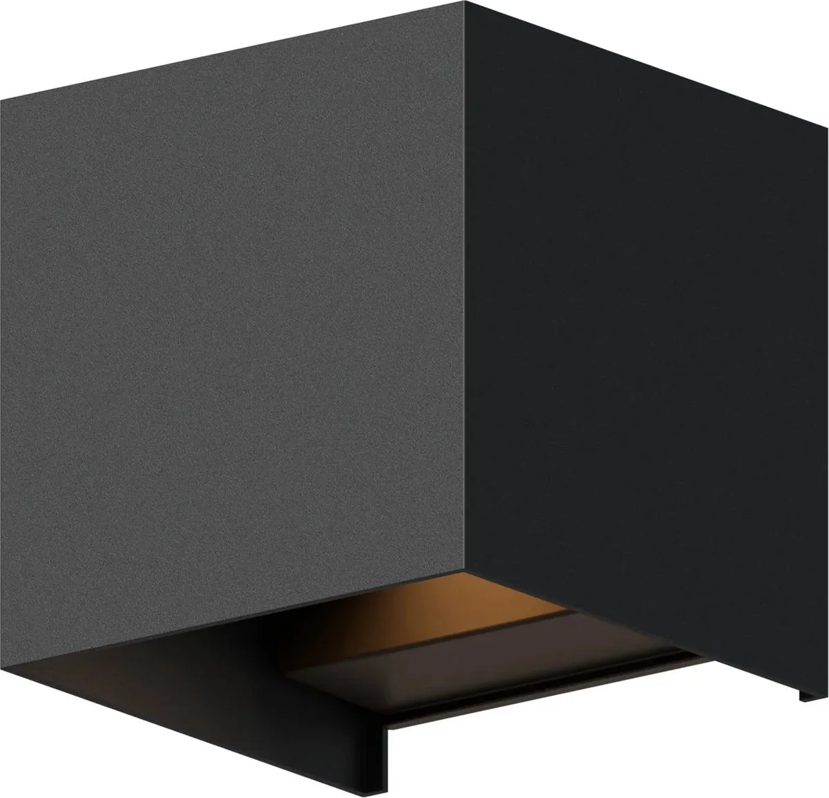 Calex LED Wandlamp Bari Kubus 7W - 2x Up & Down - 3000K - Zwart