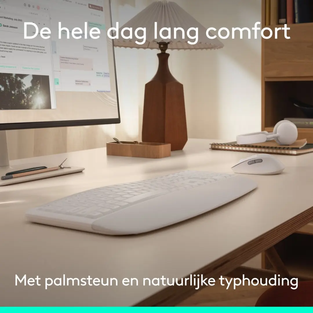 Logitech Signature Comfort Plus MK880 Draadloos Toetsenbord & Muis - Wit