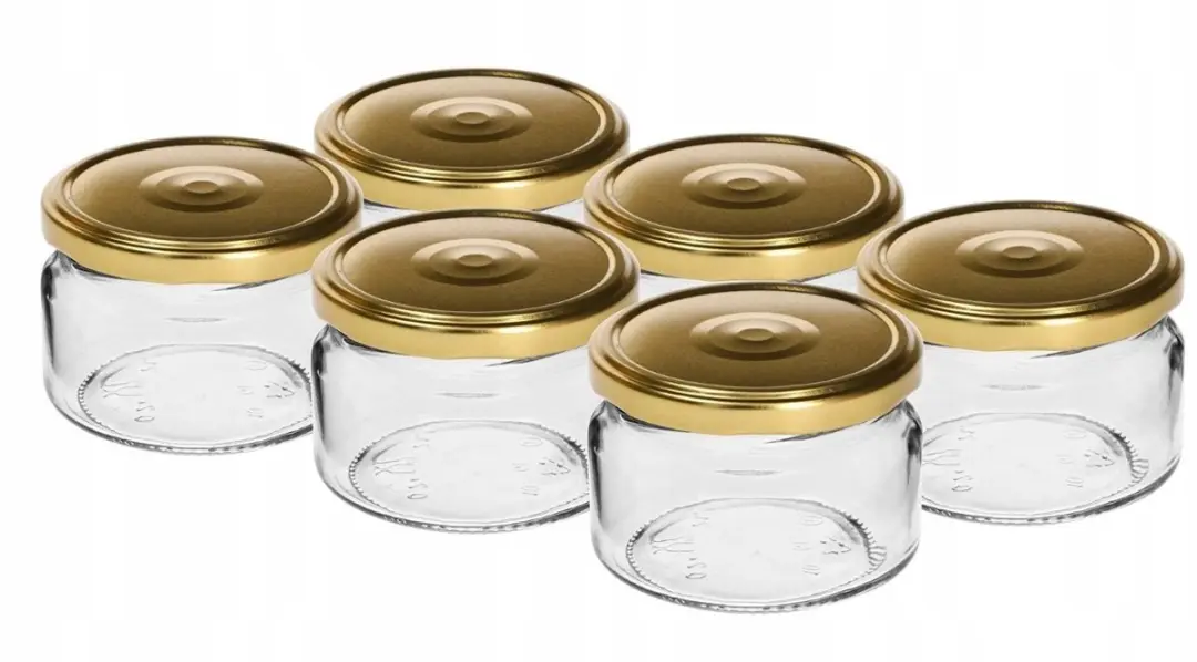 Browin Glazen Potten met Deksel 200ml - Set van 6