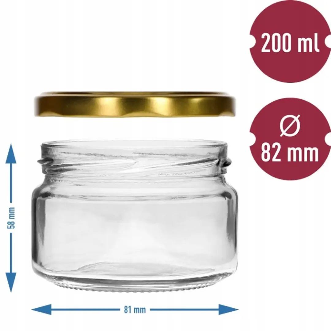 Browin Glazen Potten met Deksel 200ml - Set van 6