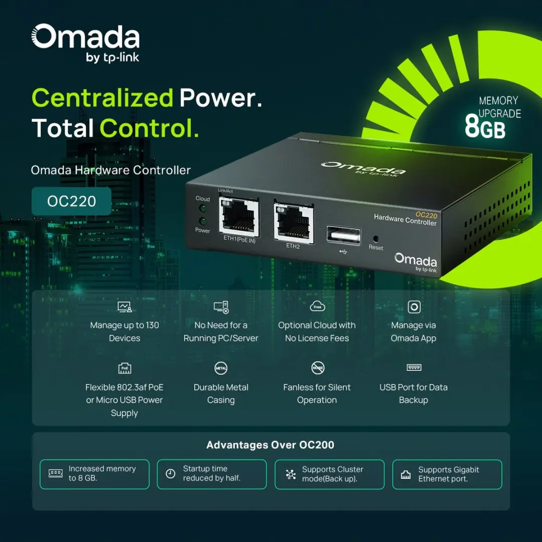 TP-Link Omada OC220 Controller - Zwart - afbeelding 2 van 6