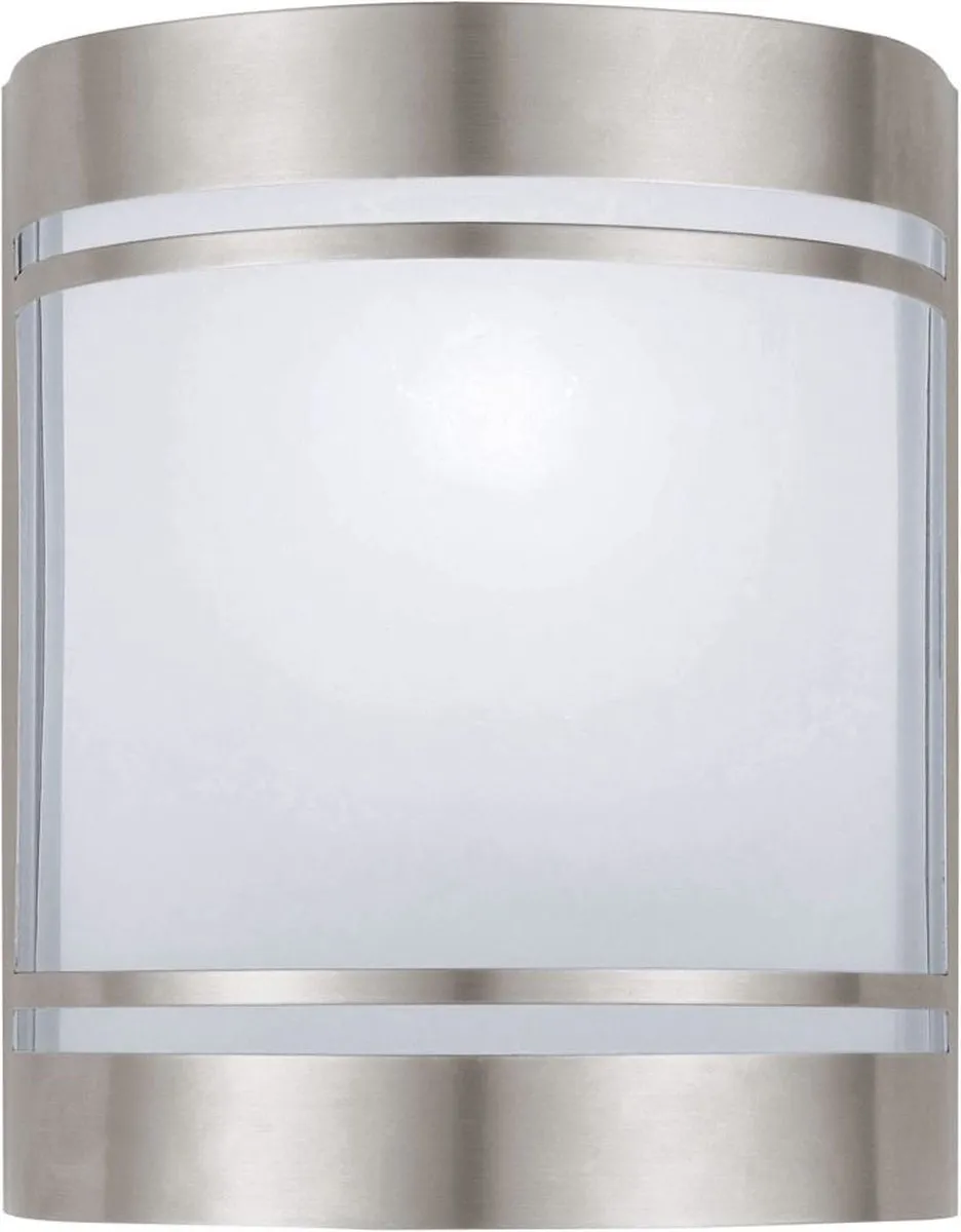 Eglo Cerno Wandlamp Buiten E27 - 16,5cm - Roestvast Staal/Wit