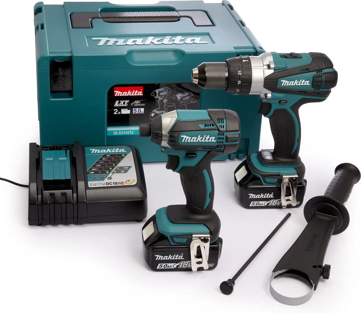 Makita DLX2145TJ Combiset 18V - 2x 5.0Ah accu's