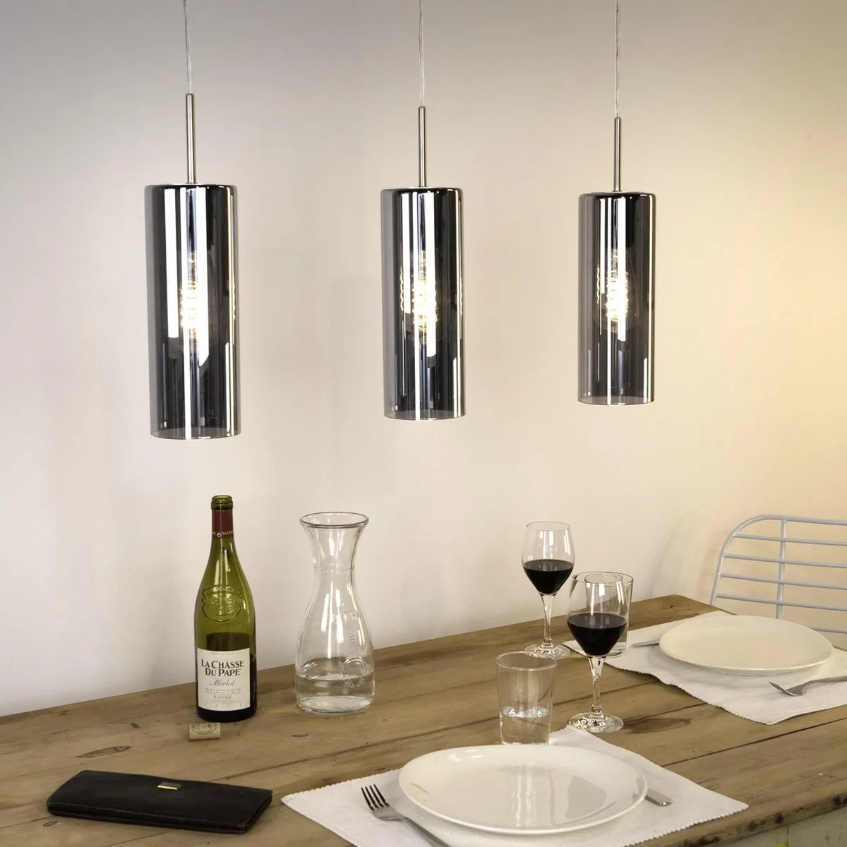 EGLO Selvino Hanglamp - E27 - 71 cm - Rookglas - Zwart