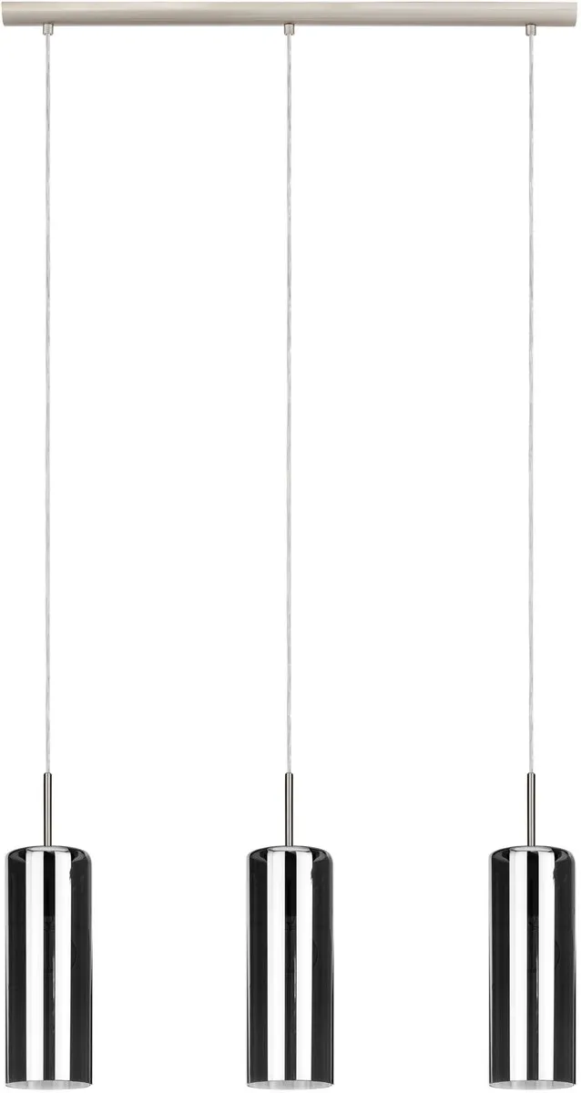 EGLO Selvino Hanglamp - E27 - 71 cm - Rookglas - Zwart