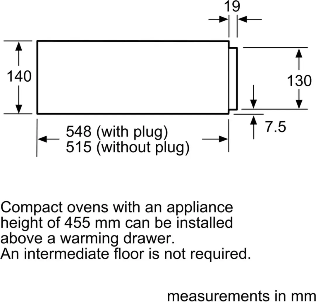 Siemens BI630CNS1 Warmhoudlade - 810W - Zwart