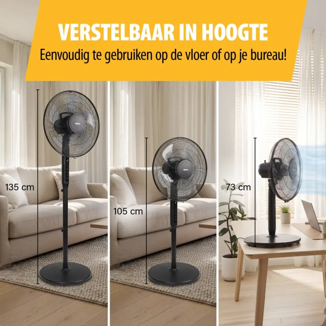 Tristar VE-5796 Statiefventilator 40cm - 9 Snelheden - Zwart