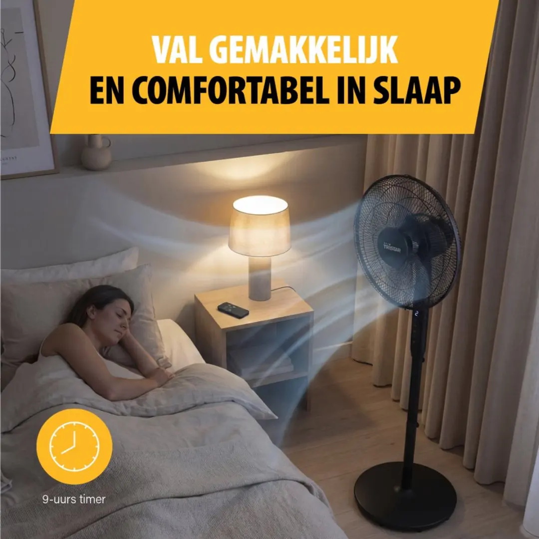 Tristar VE-5796 Statiefventilator 40cm - 9 Snelheden - Zwart