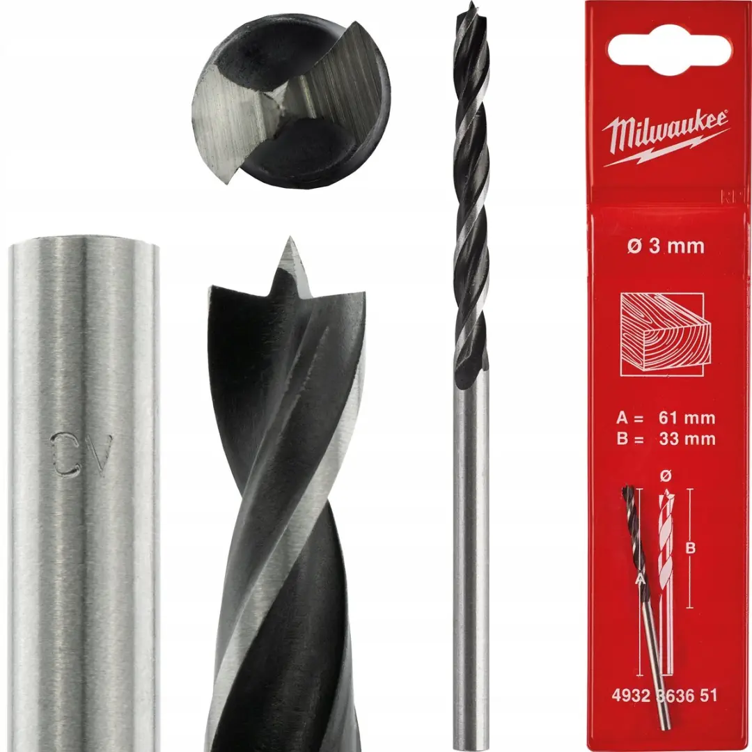 Milwaukee 4932363651 Houtboor 3x33x60mm - Metaal
