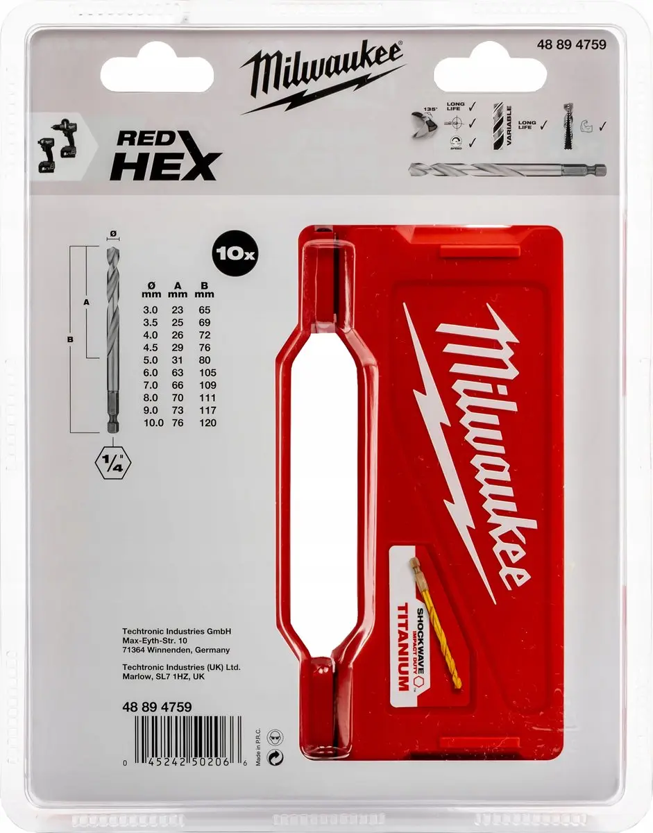 Milwaukee Metaalborenset Shockwave 10-delig