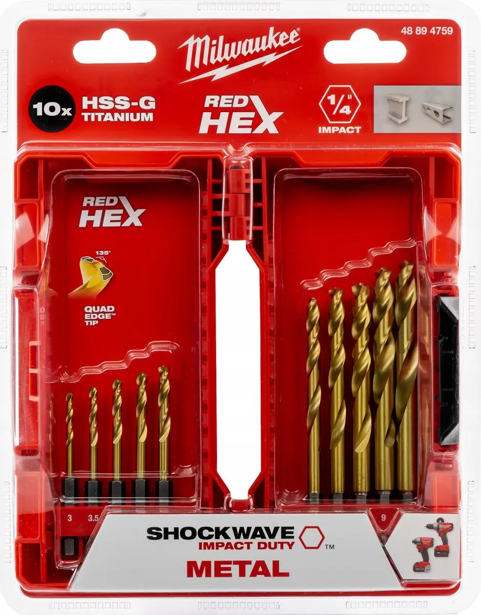 Milwaukee Metaalborenset Shockwave 10-delig