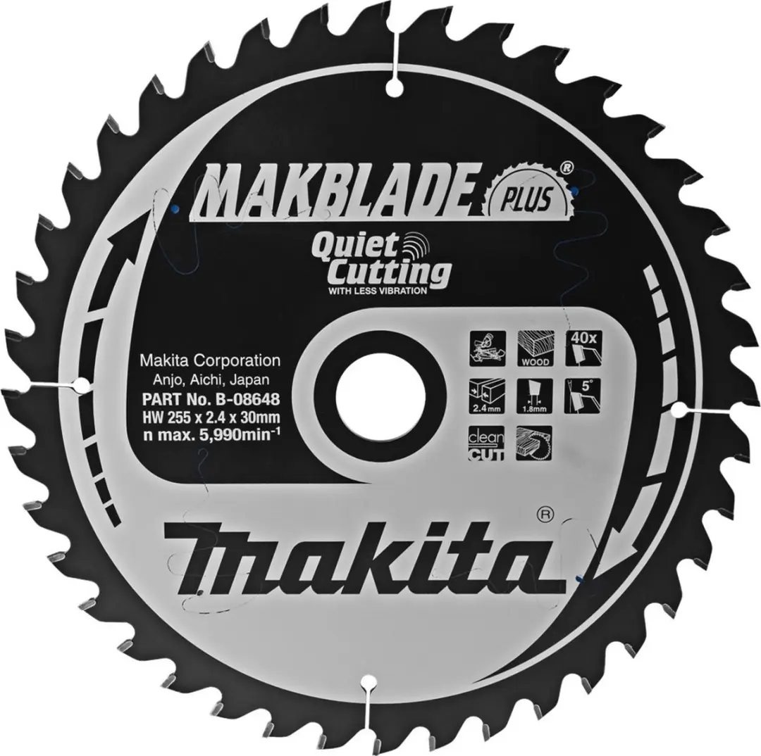 Makita Makblade-Plus Cirkelzaagblad Hout Ø255mm 40T - Asgat 30mm