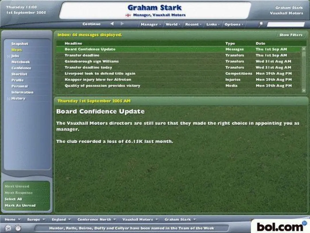 Sega Football Manager 2006