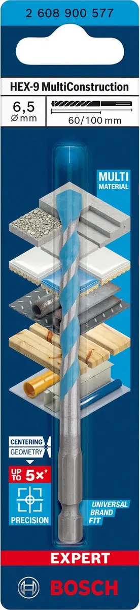 Bosch Professional Expert HEX-9 MultiConstruction Boor 6,5mm - 2608900577 - afbeelding 6 van 6