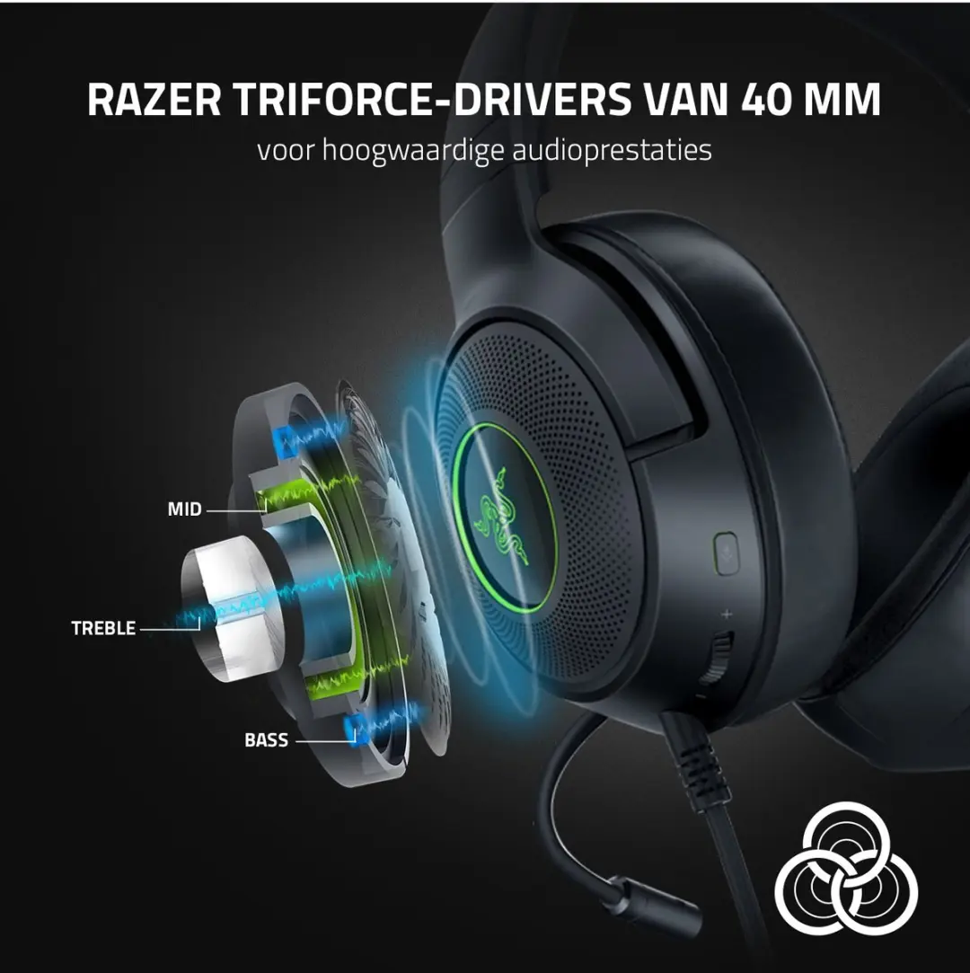 Razer Kraken V3 X USB Gaming Headset - Zwart
