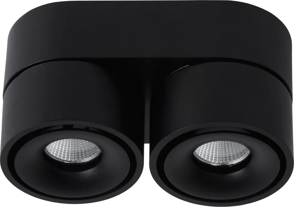 Lucide Yumiko Plafondspot LED 2x10W 2700K - Zwart
