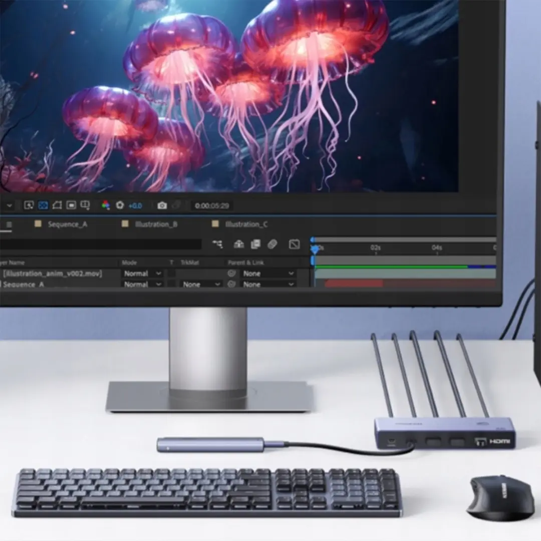 Ugreen CM731 KVM-switch 2-in-1 USB-C HDMI