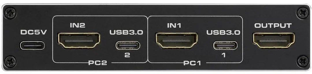 SpeaKa Professional SP-13724440 HDMI 2.1 KVM Switch 2x1 - 4K@60Hz - Zwart