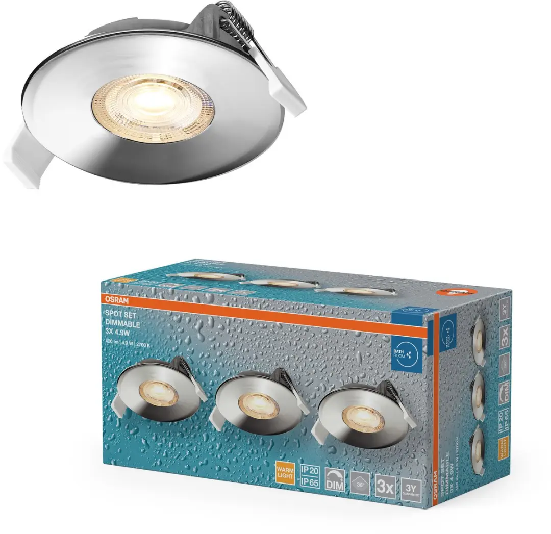 Osram LED Inbouwspot DIM IP65 4,9W Chroom