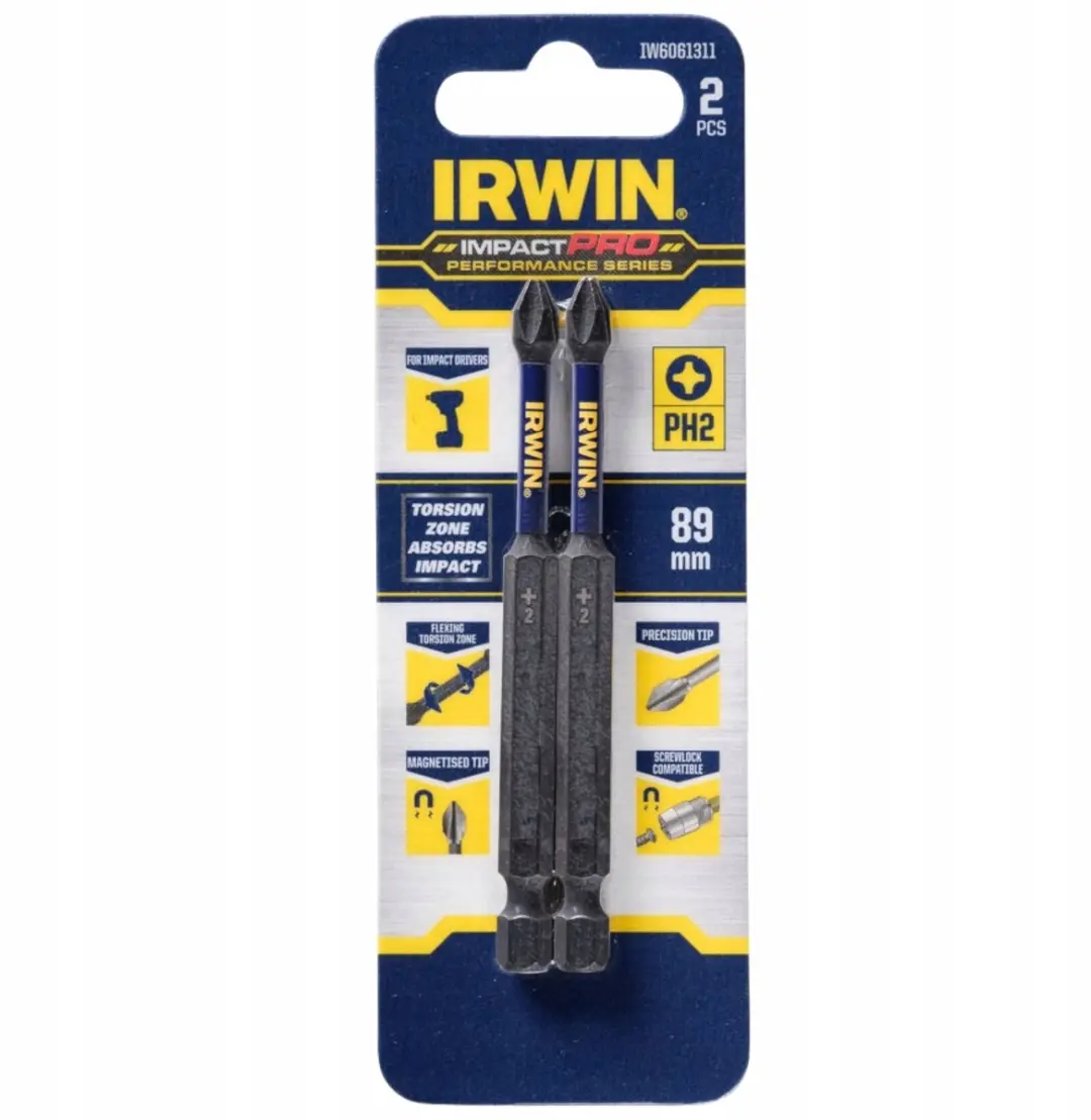 Irwin Impact Pro PH2 Bits 89mm - 2 Stuks