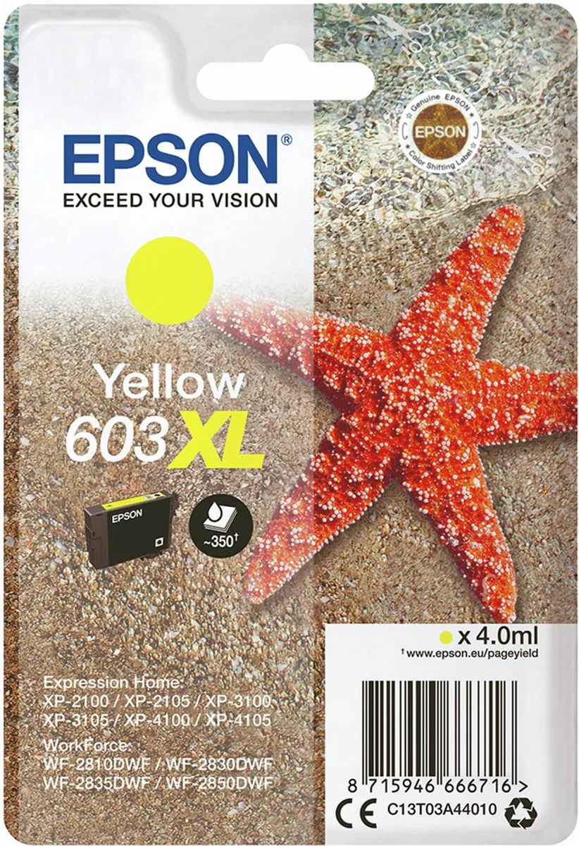 Epson C13T03A44020 Geel XL Inktcartridge - 350 pagina's