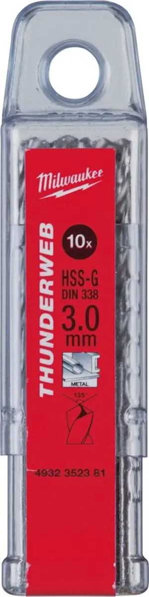Milwaukee Thunderweb Metaalboren DIN 338 - 10 Stuks