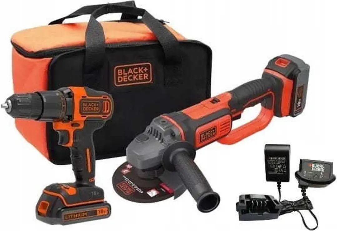 BLACK+DECKER BCK24D1M1S-QW Haakse Slijper & Klopboormachine