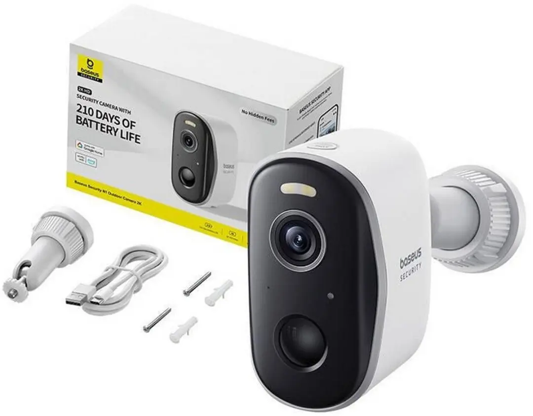 Baseus Security N1 S0ST002130 Beveiligingscamera 2K - 145° - Wit