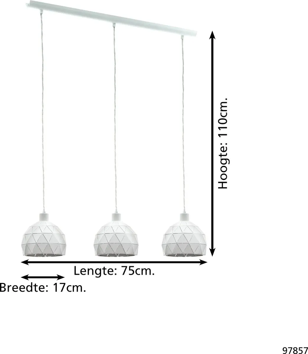Eglo Roccaforte Hanglamp E14 - 75cm Wit