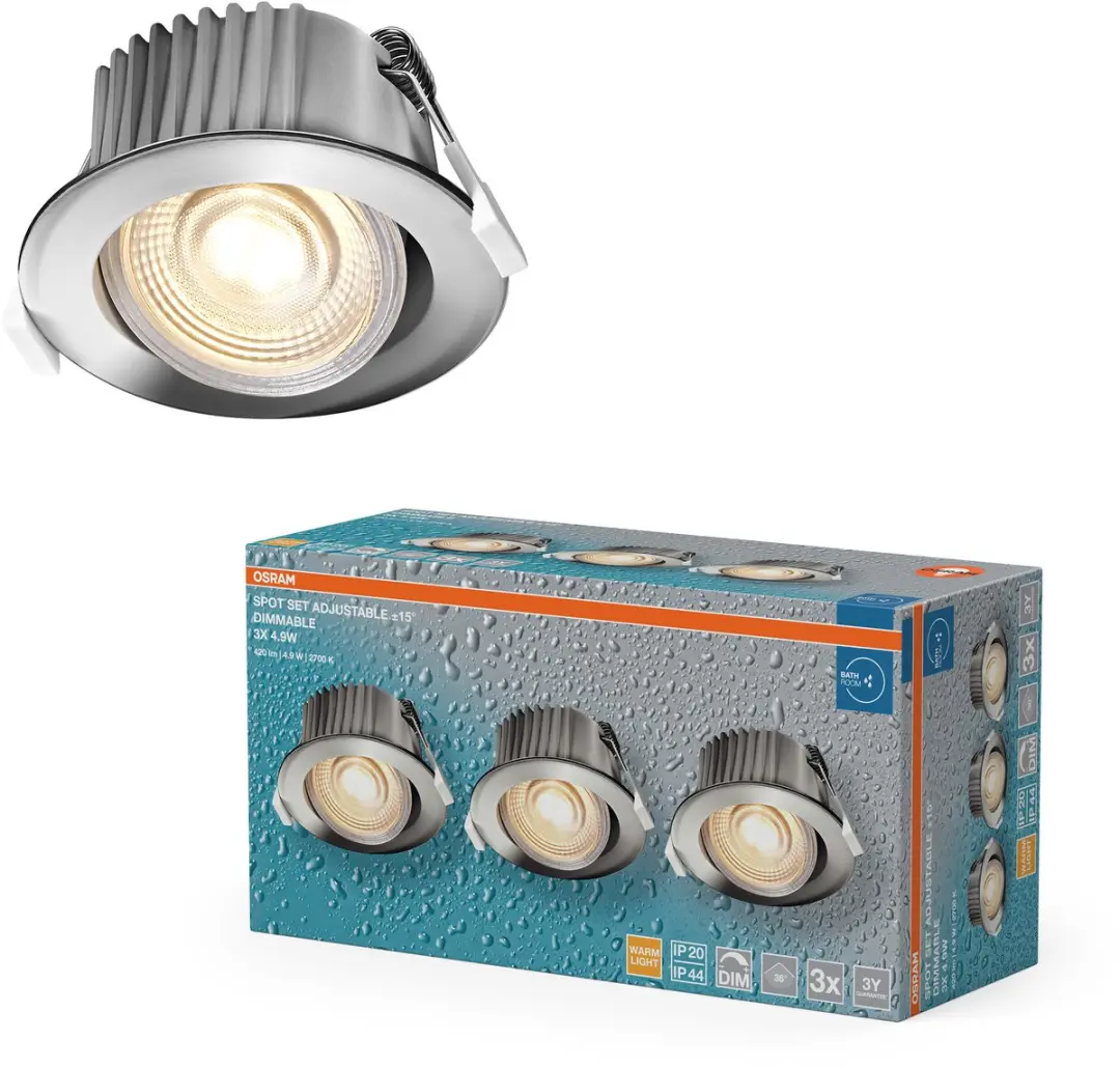 Osram LED Inbouwspot DIM IP44 4,9W Chroom