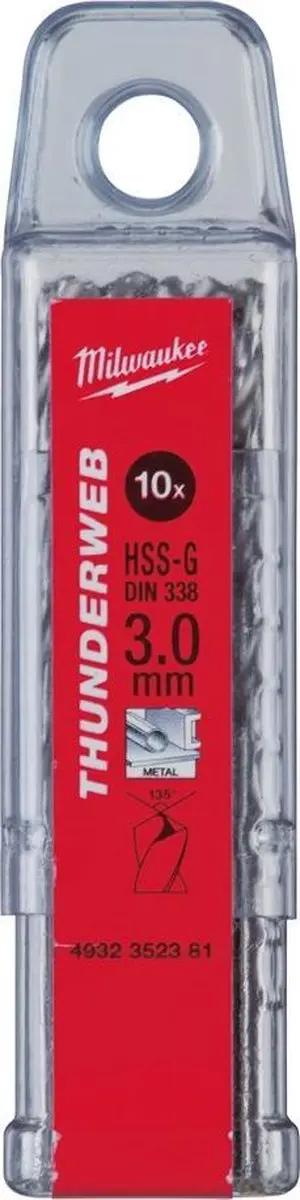 Milwaukee Thunderweb HSS-G Metaalboor 12x34mm - 10 Stuks