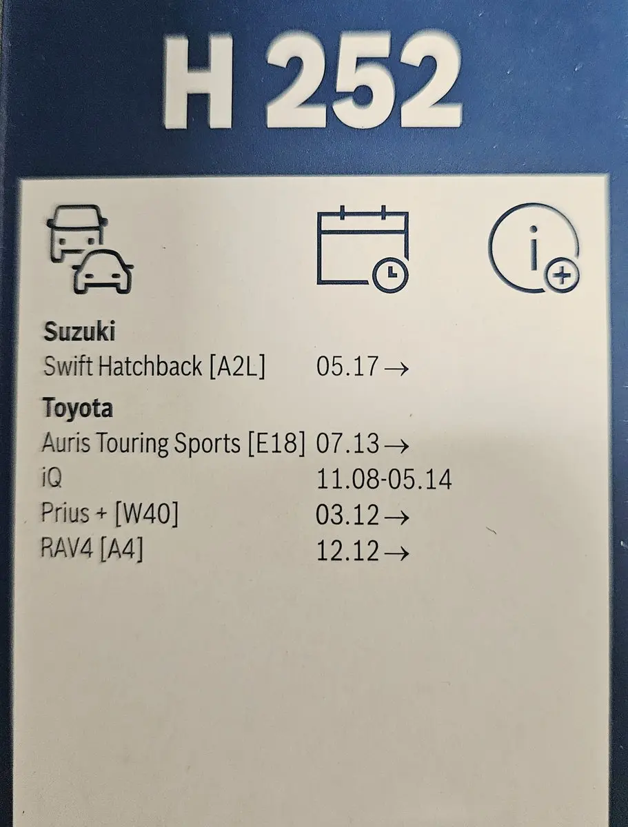 Bosch H252 Ruitenwisser Achterruit 250mm - Zwart