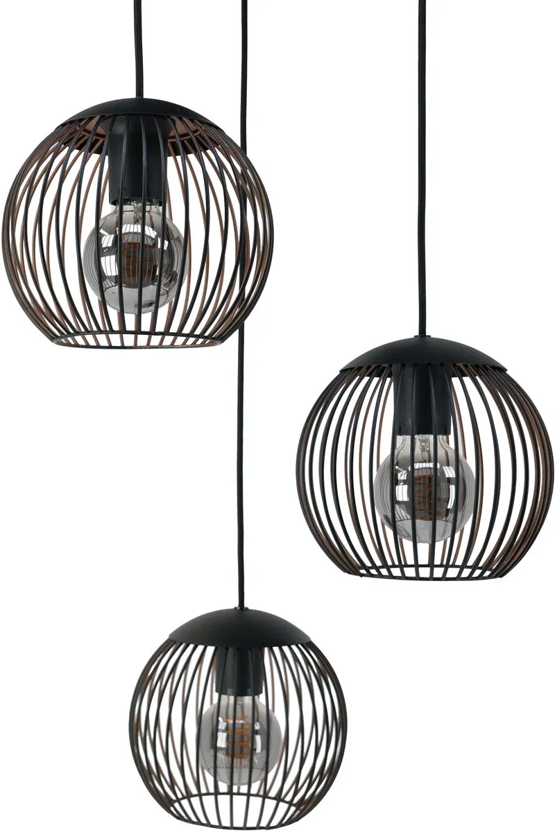 Eglo Almanzora Hanglamp E27 - Ø46,5cm - Zwart/Koper