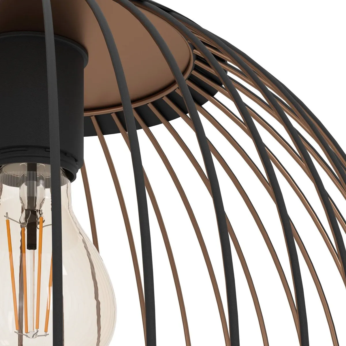 Eglo Almanzora Hanglamp E27 - Ø46,5cm - Zwart/Koper