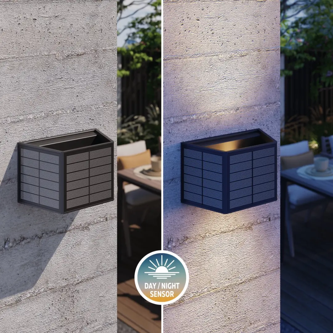 Calex Caserta Solar Wandlamp 8 Stuks - Zwart - afbeelding 5 van 5