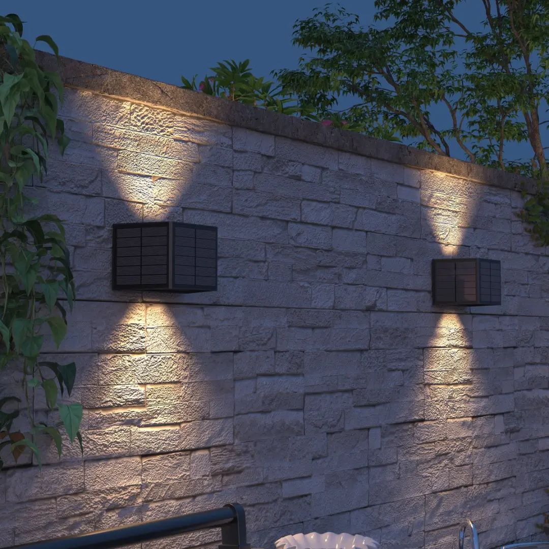 Calex Caserta Solar Wandlamp 8 Stuks - Zwart - afbeelding 2 van 5
