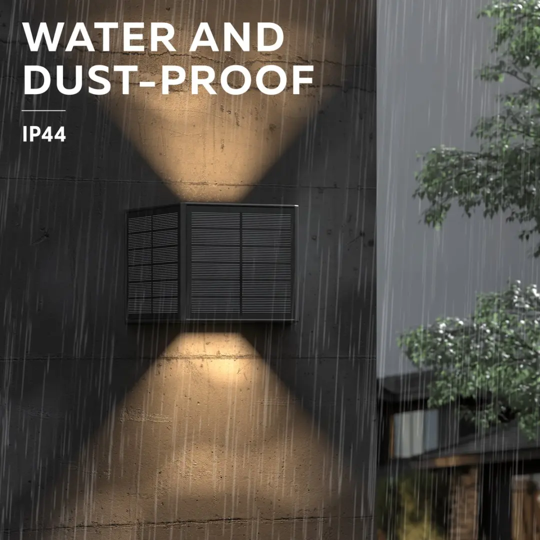 Calex Caserta Solar Wandlamp 8 Stuks - Zwart - afbeelding 4 van 5