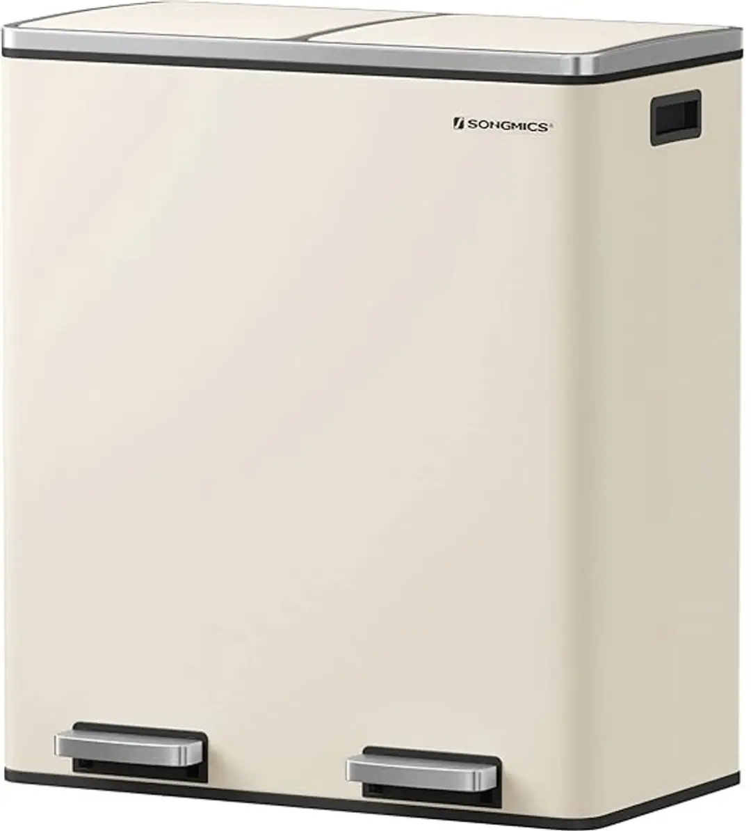 Songmics Prullenbak 60L - 2 Vakken - Beige