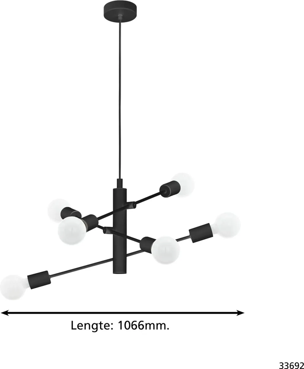 Eglo Gradoli 1 Hanglamp Ø55cm - Zwart