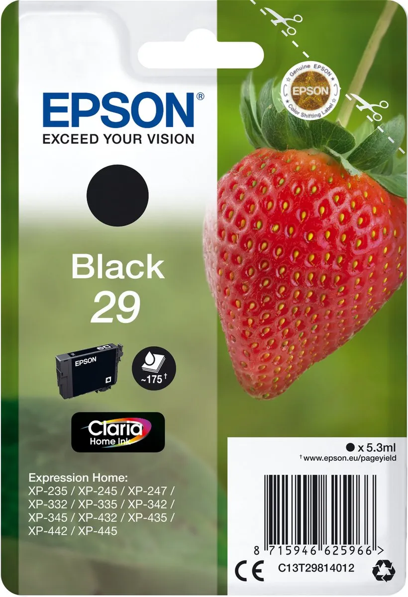 Epson 29 C13T29814010 Inktcartridge - Zwart