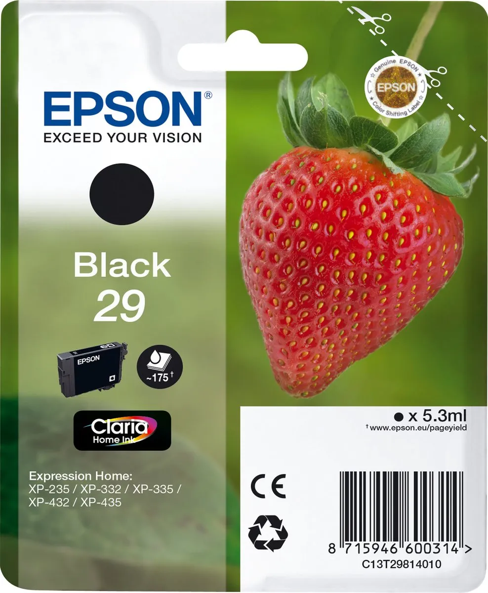 Epson 29 C13T29814010 Inktcartridge - Zwart